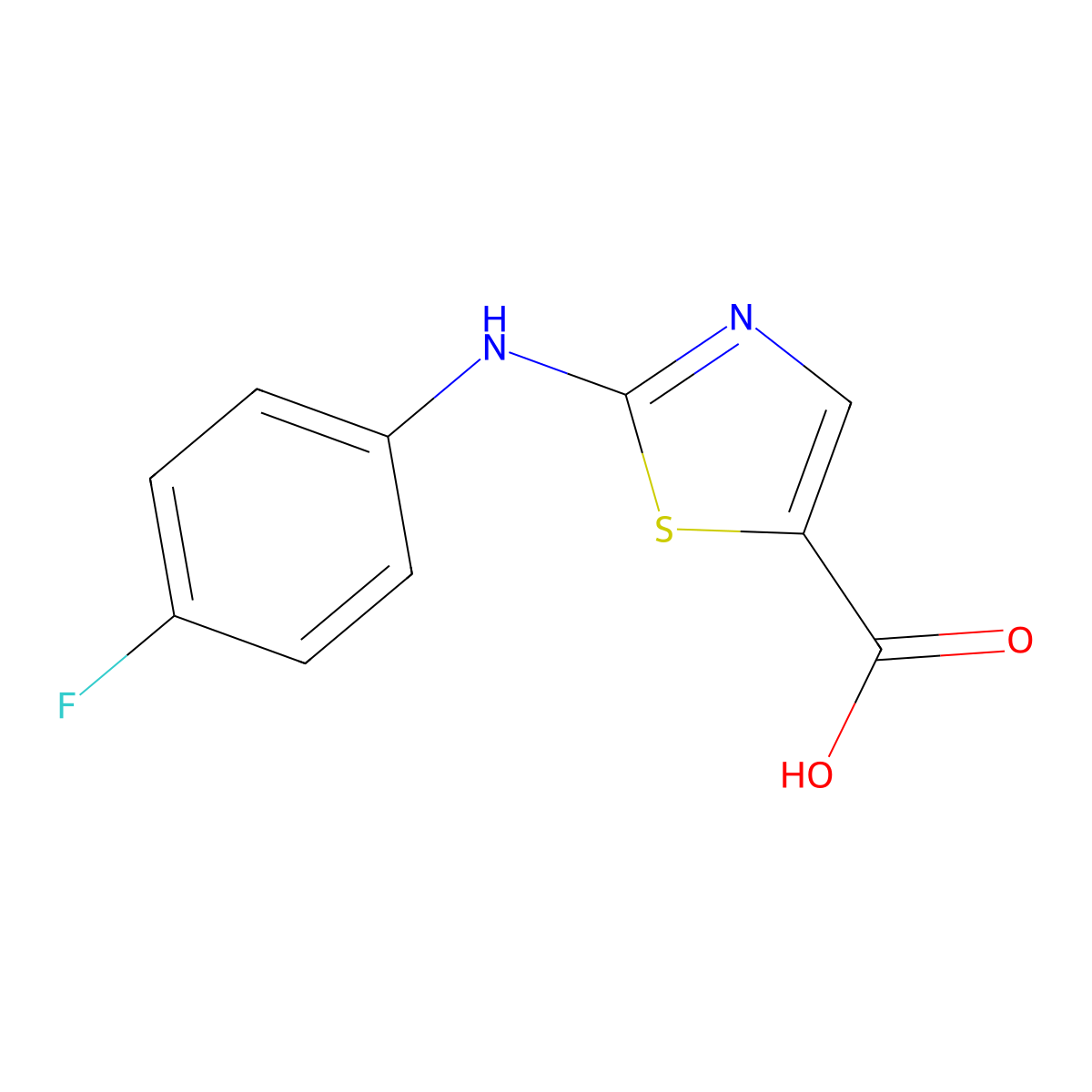 2-((4-Fluorophenyl)amino)thiazole-5-carboxylic acid molecular structure, CAS 762287-54-7