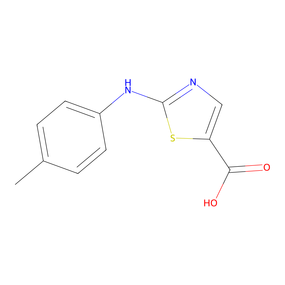 2-[(4-Methylphenyl)amino]-1,3-thiazole-5-carboxylic acid molecular structure, CAS 762287-55-8