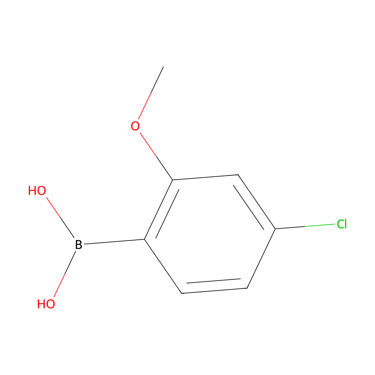 (4-Chloro-2-methoxyphenyl)boronic acid molecular structure, CAS 762287-57-0