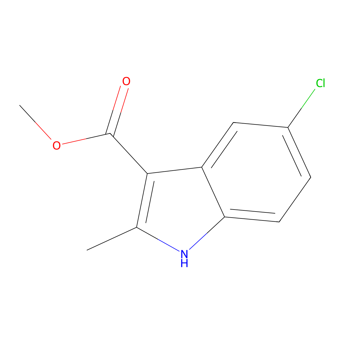 Methyl 5-chloro-2-methyl-1h-indole-3-carboxylate molecular structure, CAS 762288-06-2