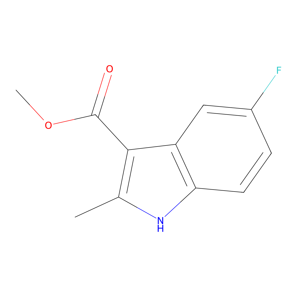 methyl 5-fluoro-2-methyl-1H-indole-3-carboxylate molecular structure, CAS 762288-10-8