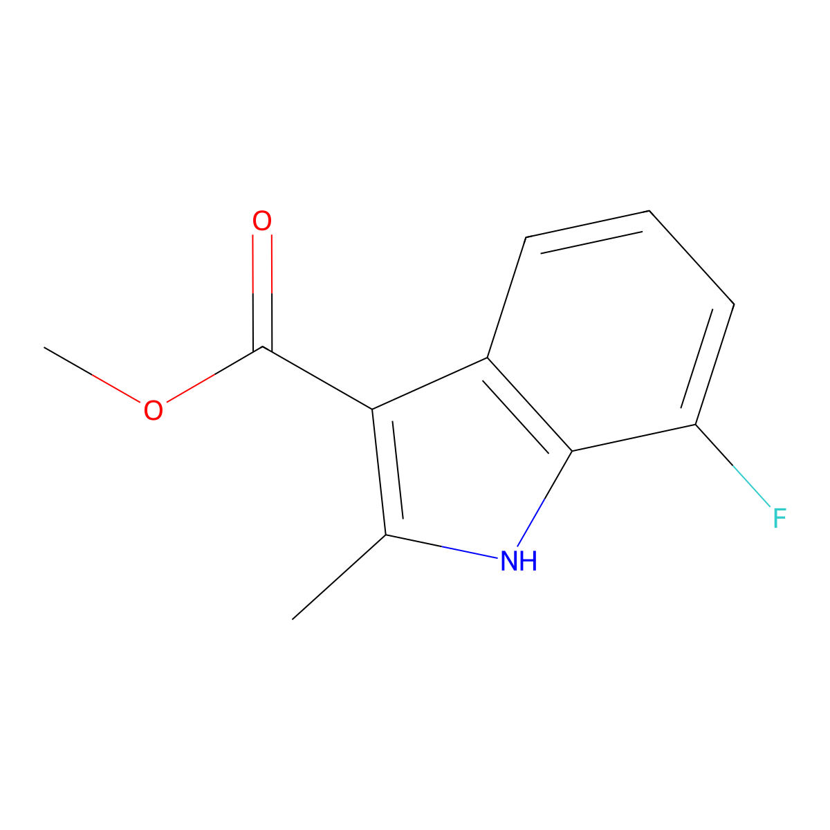 methyl 7-fluoro-2-methyl-1H-indole-3-carboxylate molecular structure, CAS 762288-12-0