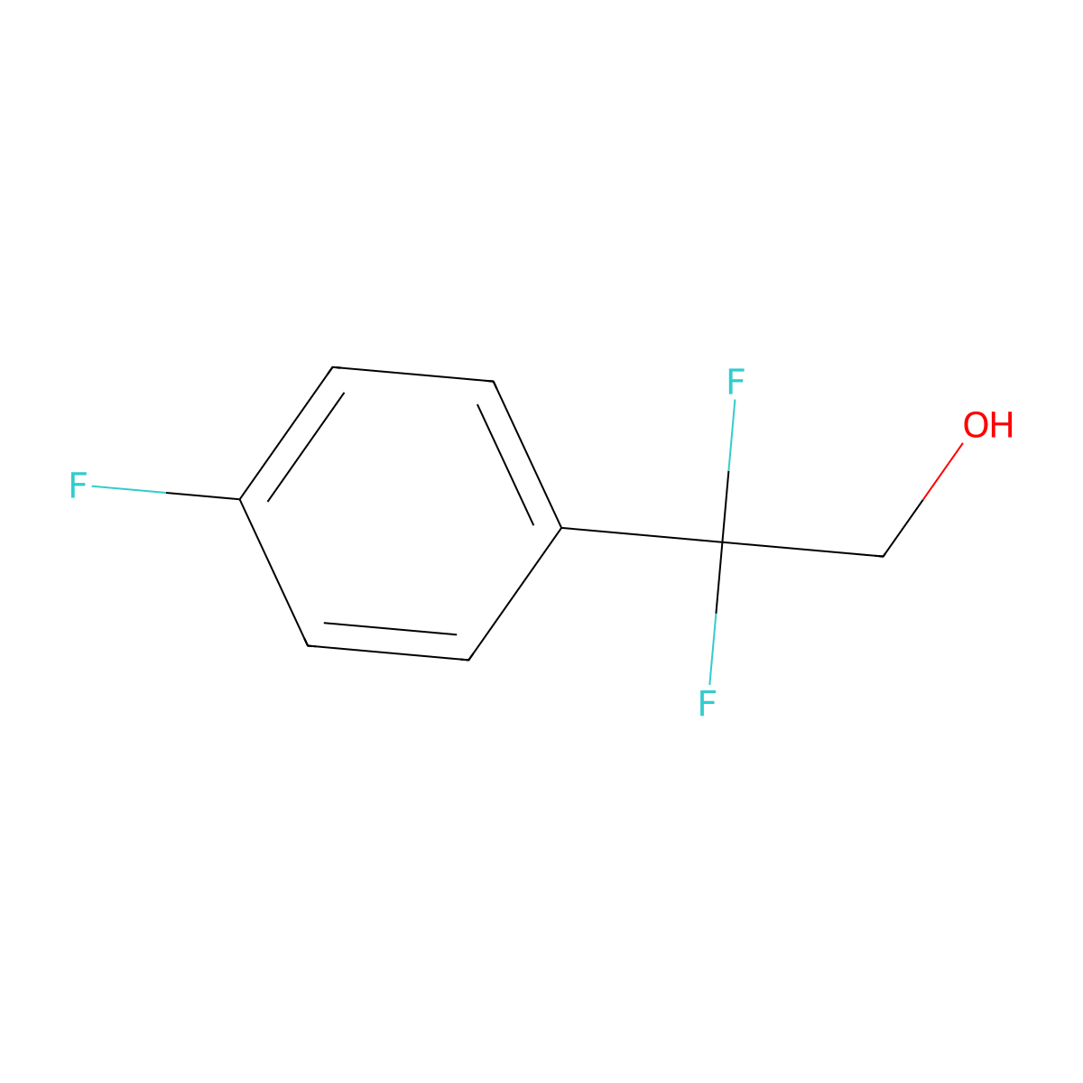 2,2-Difluoro-2-(4-fluorophenyl)ethan-1-ol molecular structure, CAS 762292-74-0