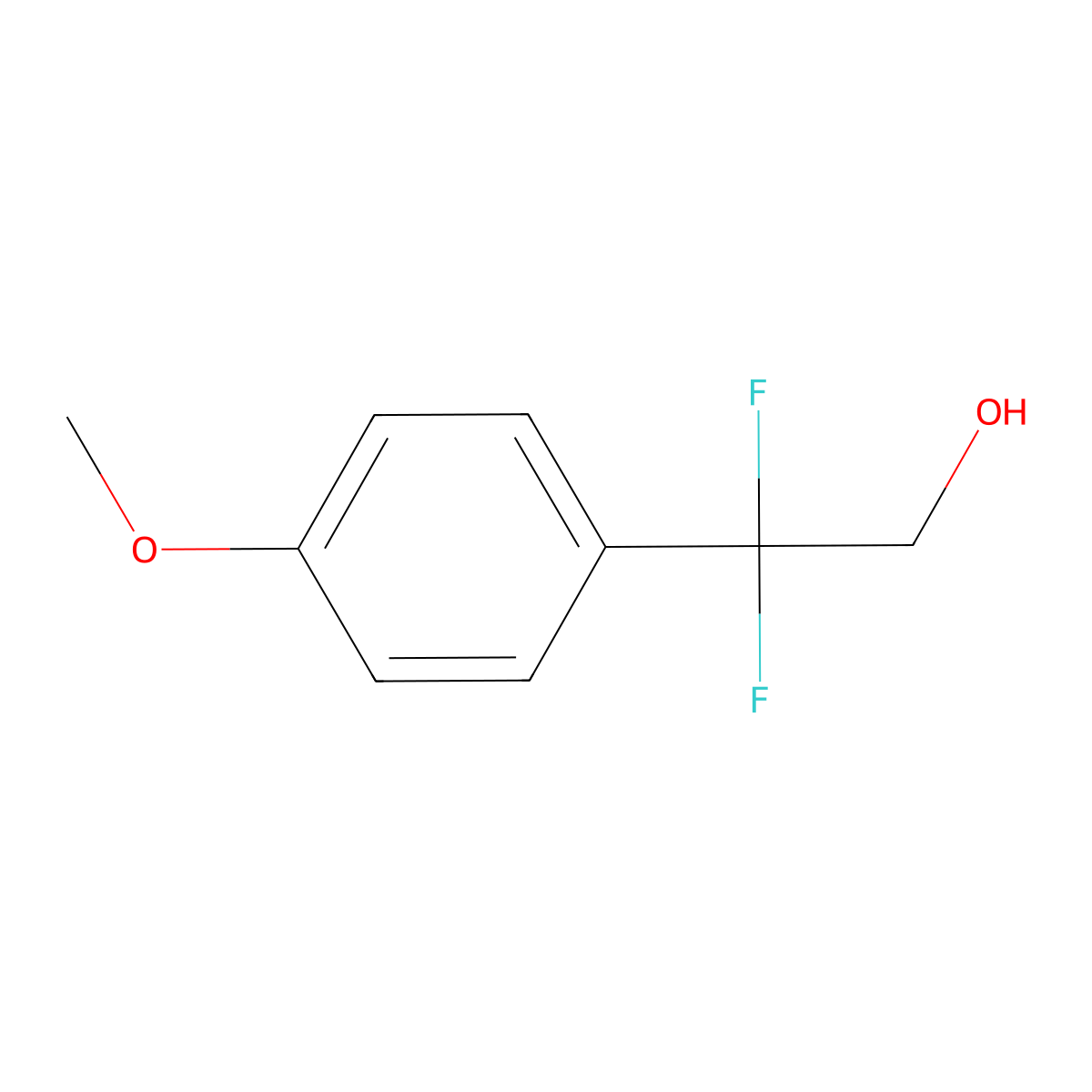 2,2-Difluoro-2-(4-methoxyphenyl)ethanol molecular structure, CAS 762292-75-1