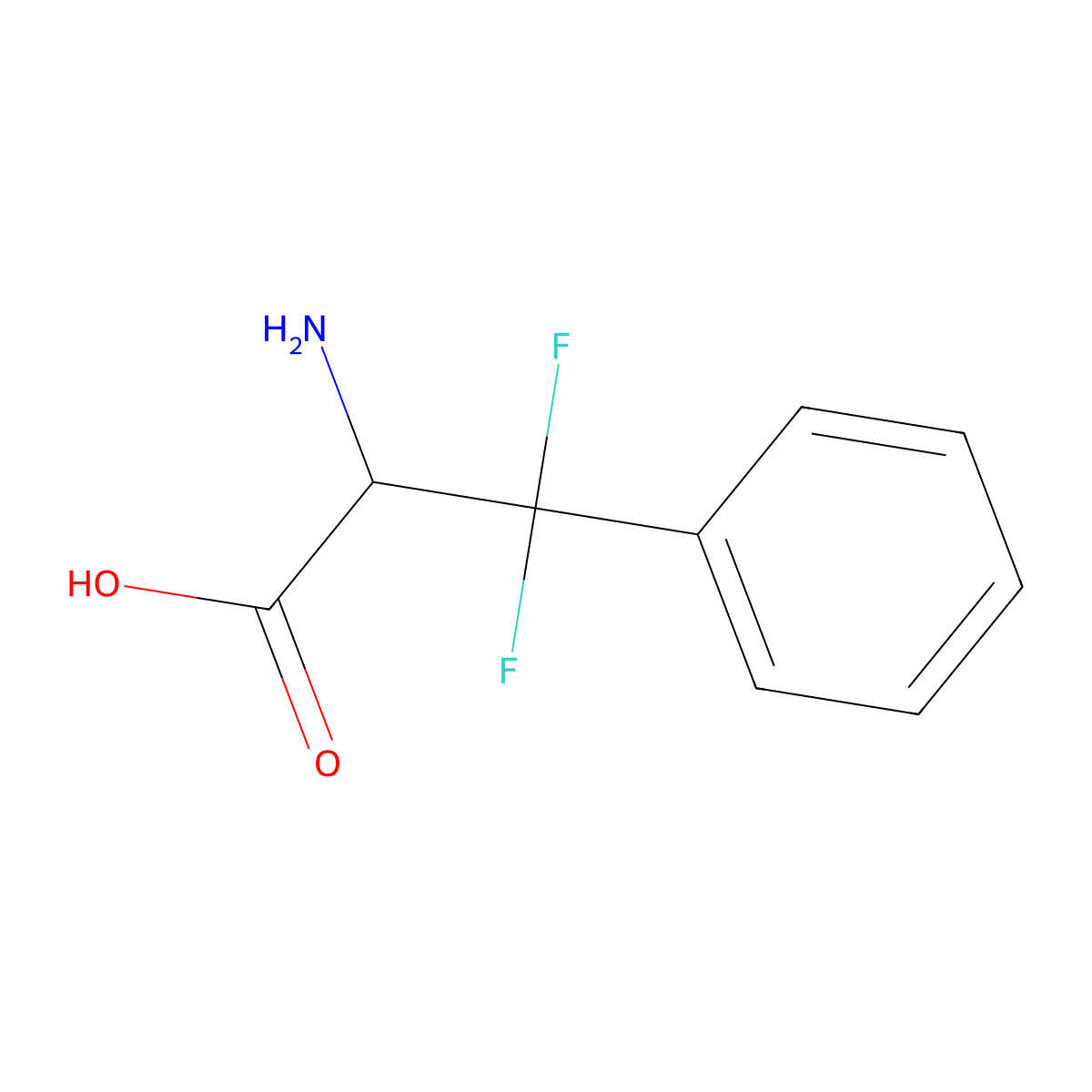 2-Amino-3,3-difluoro-3-phenylpropanoic acid molecular structure, CAS 762292-90-0