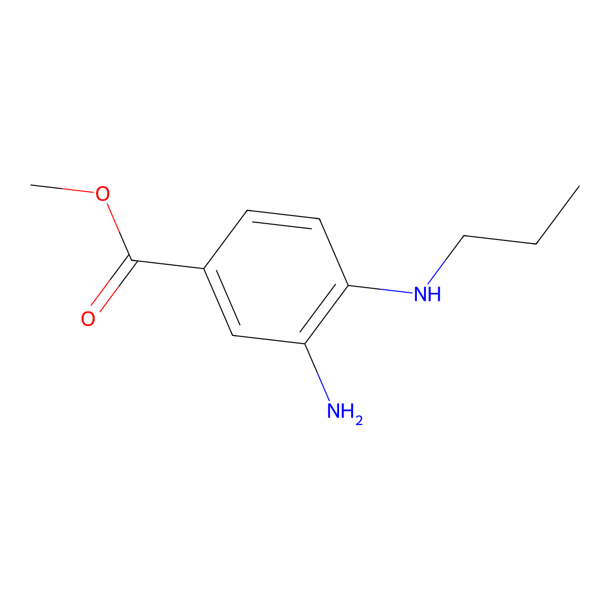Methyl 3-amino-4-(propylamino)benzoate molecular structure, CAS 762295-22-7