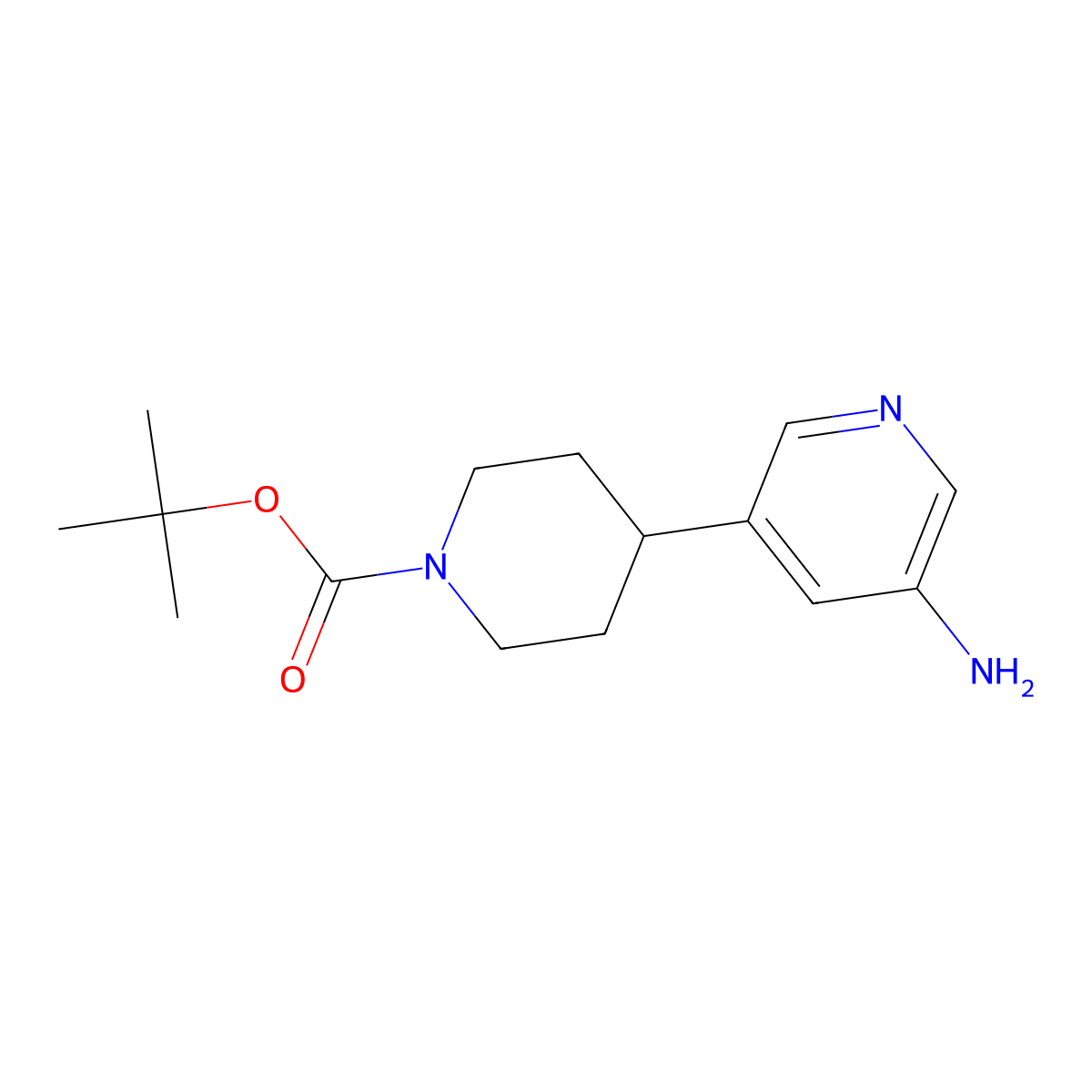 Tert-butyl 4-(5-aminopyridin-3-yl)piperidine-1-carboxylate molecular structure, CAS 762298-12-4