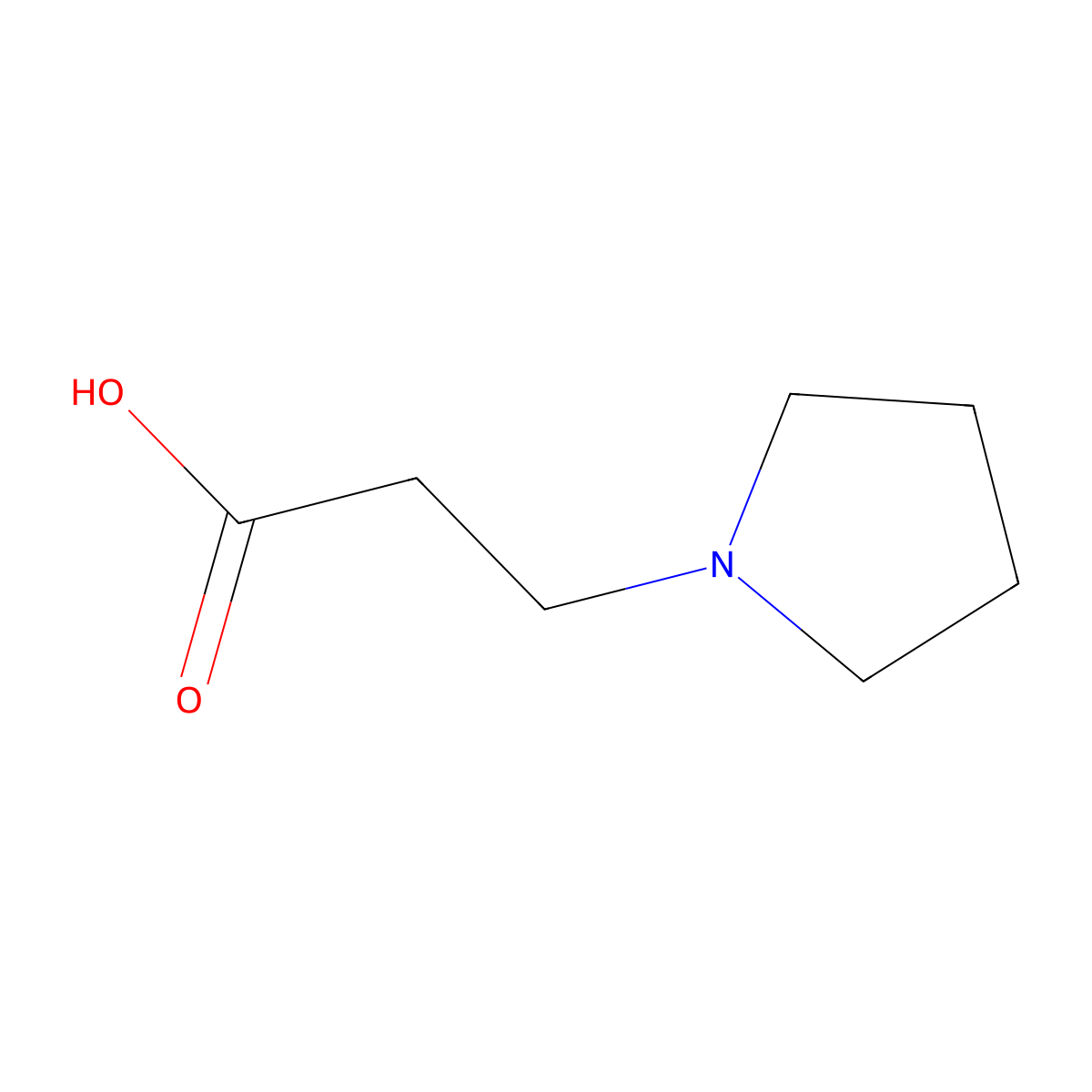 3-(1-Pyrrolidinyl)propanoic acid molecular structure, CAS 76234-38-3