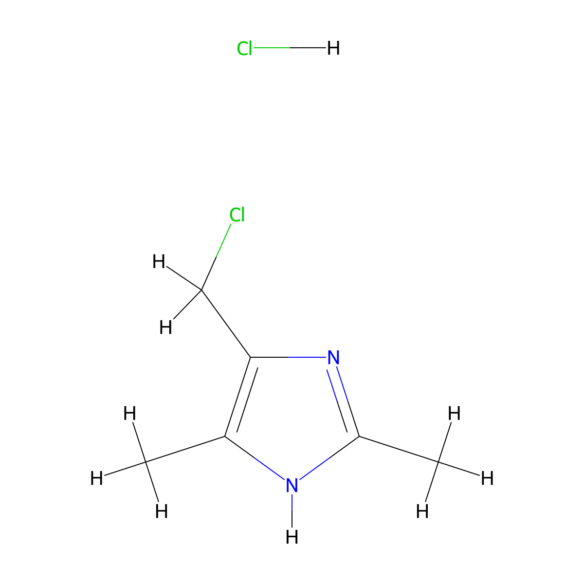 5-(chloromethyl)-2,4-dimethyl-1H-imidazole hydrochloride molecular structure, CAS 76238-20-5