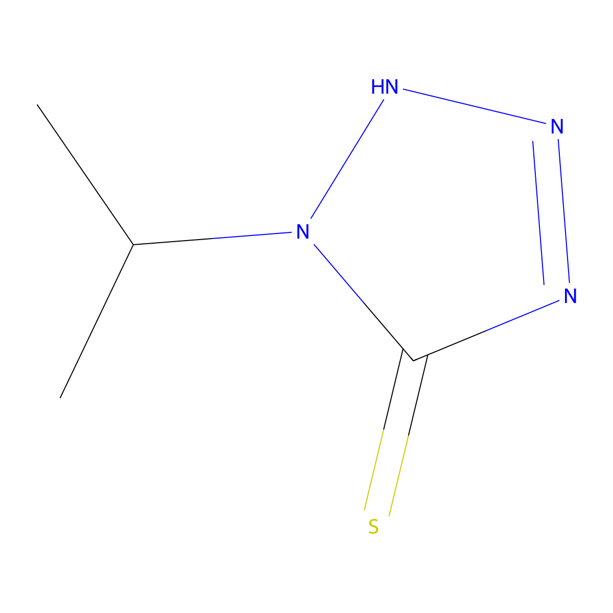 1,2-Dihydro-1-(1-methylethyl)-5H-tetrazole-5-thione molecular structure, CAS 7624-32-0