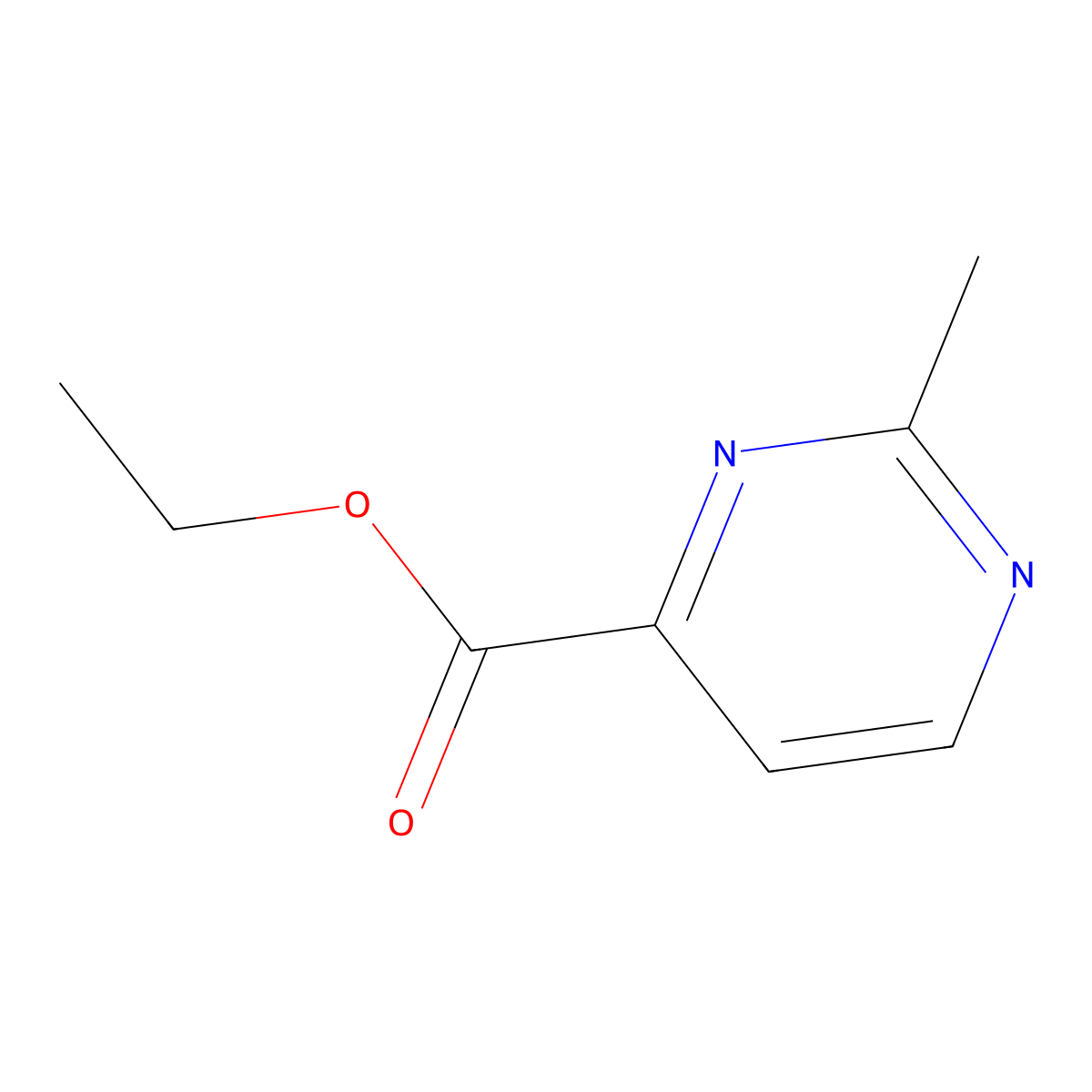 Ethyl 2-methylpyrimidine-4-carboxylate molecular structure, CAS 76240-14-7