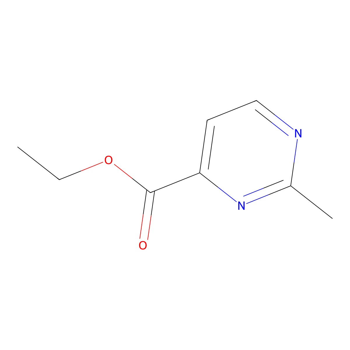 Ethyl 2-methylpyrimidine-4-carboxylate molecular structure, CAS 76240-14-7