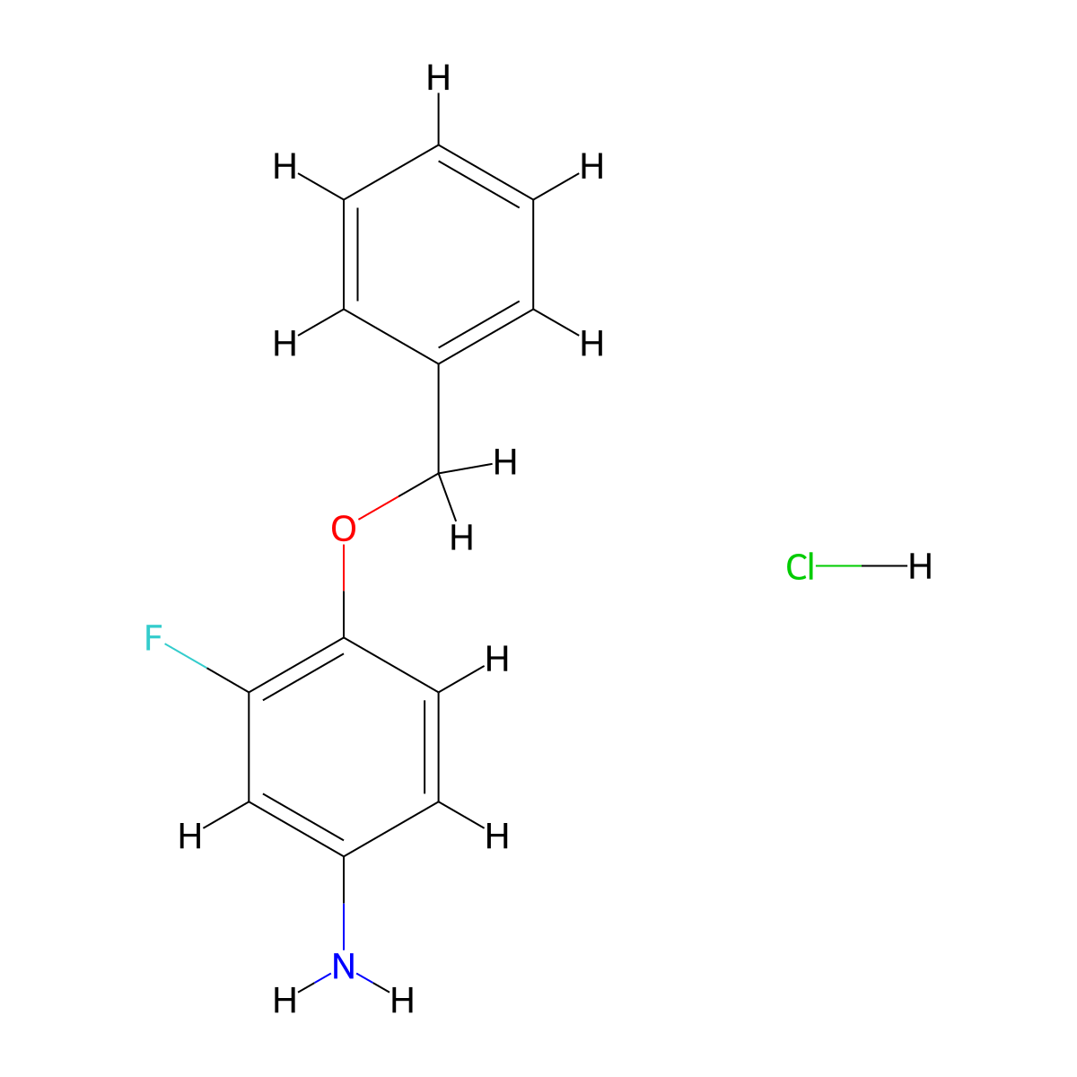 4-(Benzyloxy)-3-fluoroaniline hydrochloride molecular structure, CAS 76243-25-9