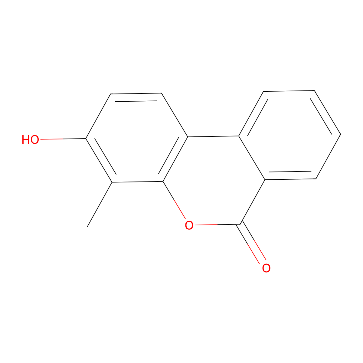 3-hydroxy-4-methyl-6H-benzo[c]chromen-6-one molecular structure, CAS 76244-77-4