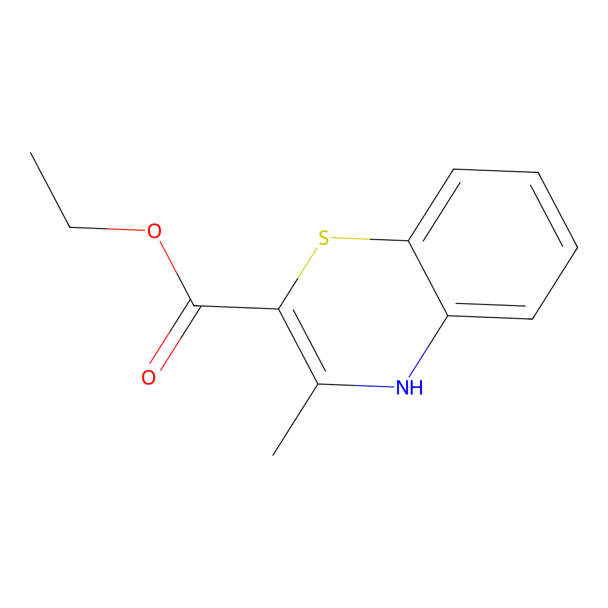 Ethyl 3-methyl-4H-1,4-benzothiazine-2-carboxylate molecular structure, CAS 7625-01-6