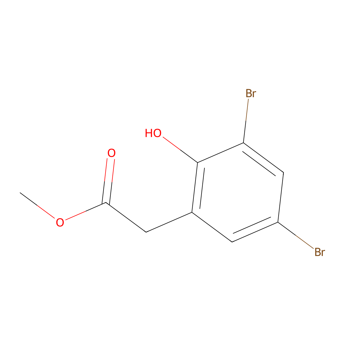 Methyl 2-(3,5-dibromo-2-hydroxyphenyl)acetate molecular structure, CAS 76251-01-9