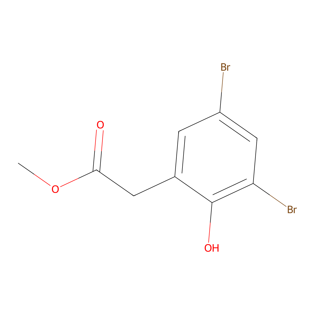 Methyl 2-(3,5-dibromo-2-hydroxyphenyl)acetate molecular structure, CAS 76251-01-9