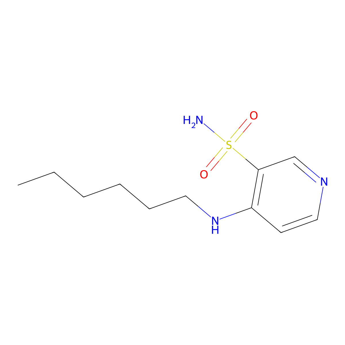 4-(Hexylamino)pyridine-3-sulfonamide molecular structure, CAS 76254-94-9