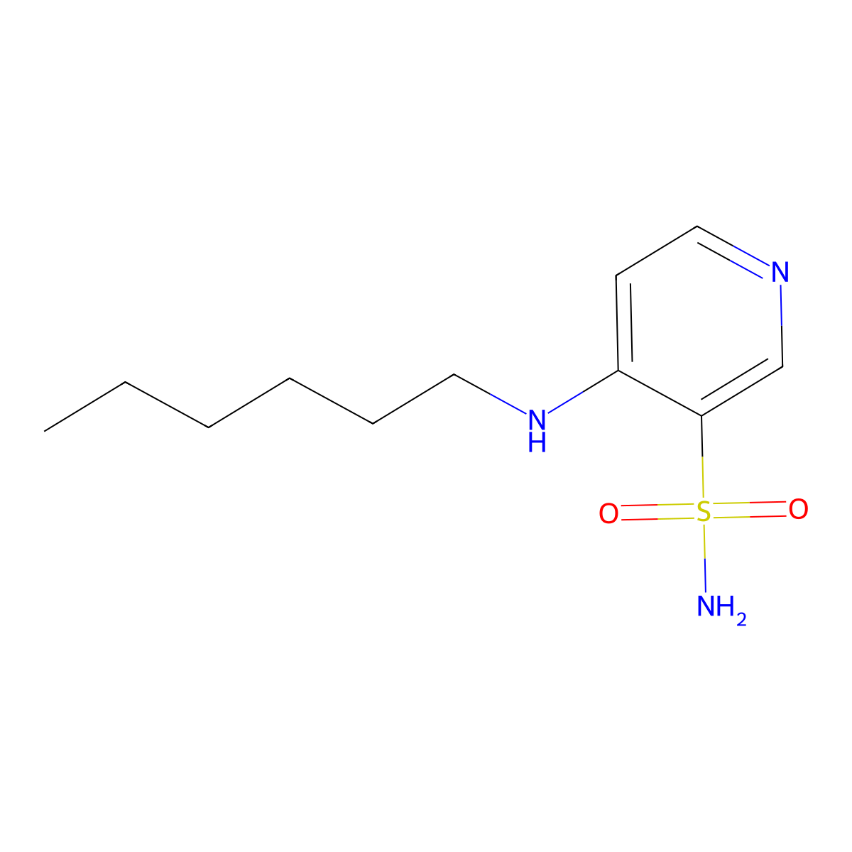 4-(Hexylamino)pyridine-3-sulfonamide molecular structure, CAS 76254-94-9