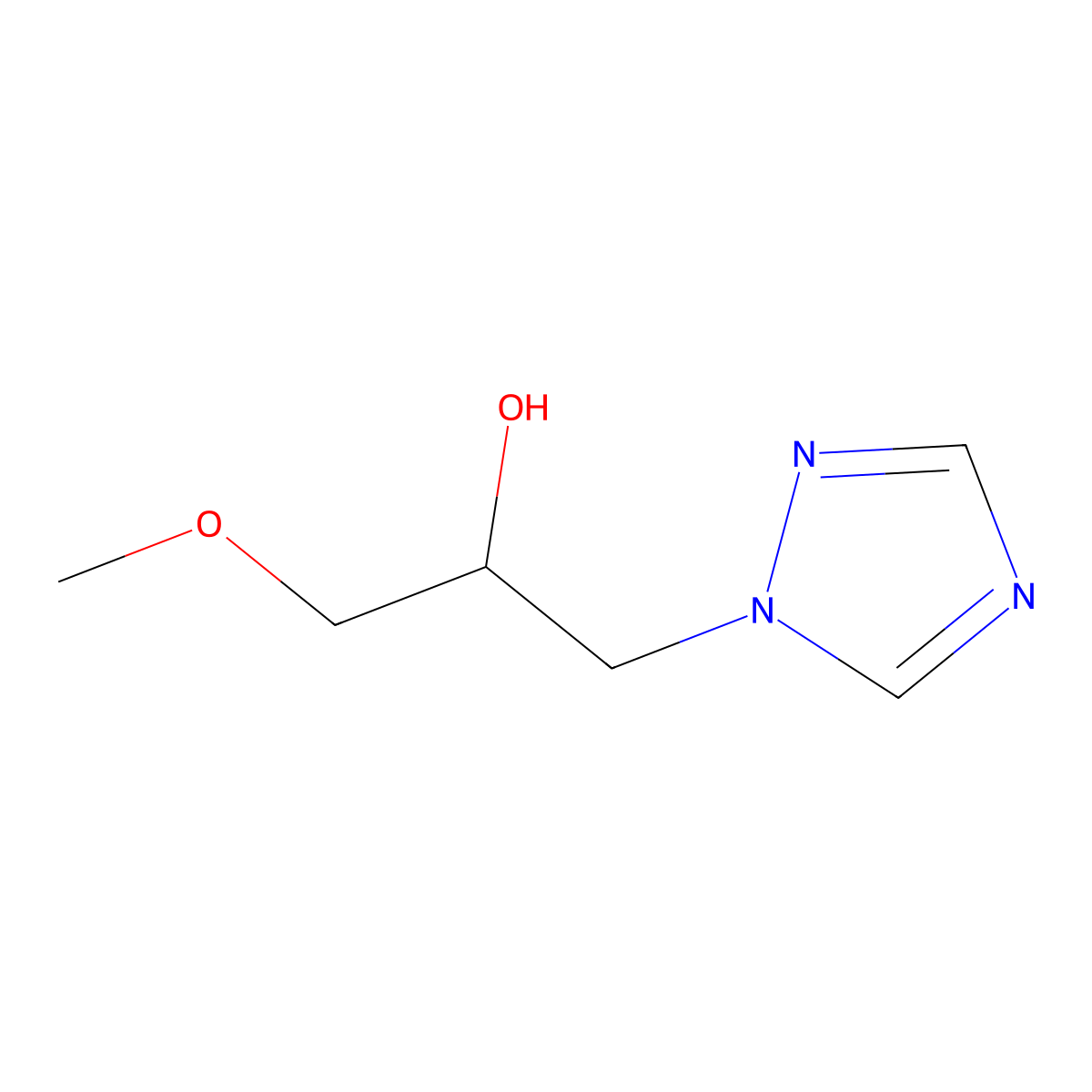 1-methoxy-3-(1H-1,2,4-triazol-1-yl)propan-2-ol molecular structure, CAS 76258-78-1