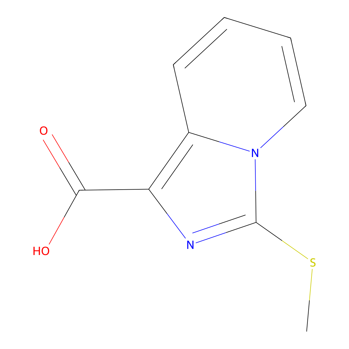 3-(Methylsulfanyl)imidazo(1,5-a)pyridine-1-carboxylic acid molecular structure, CAS 76259-06-8