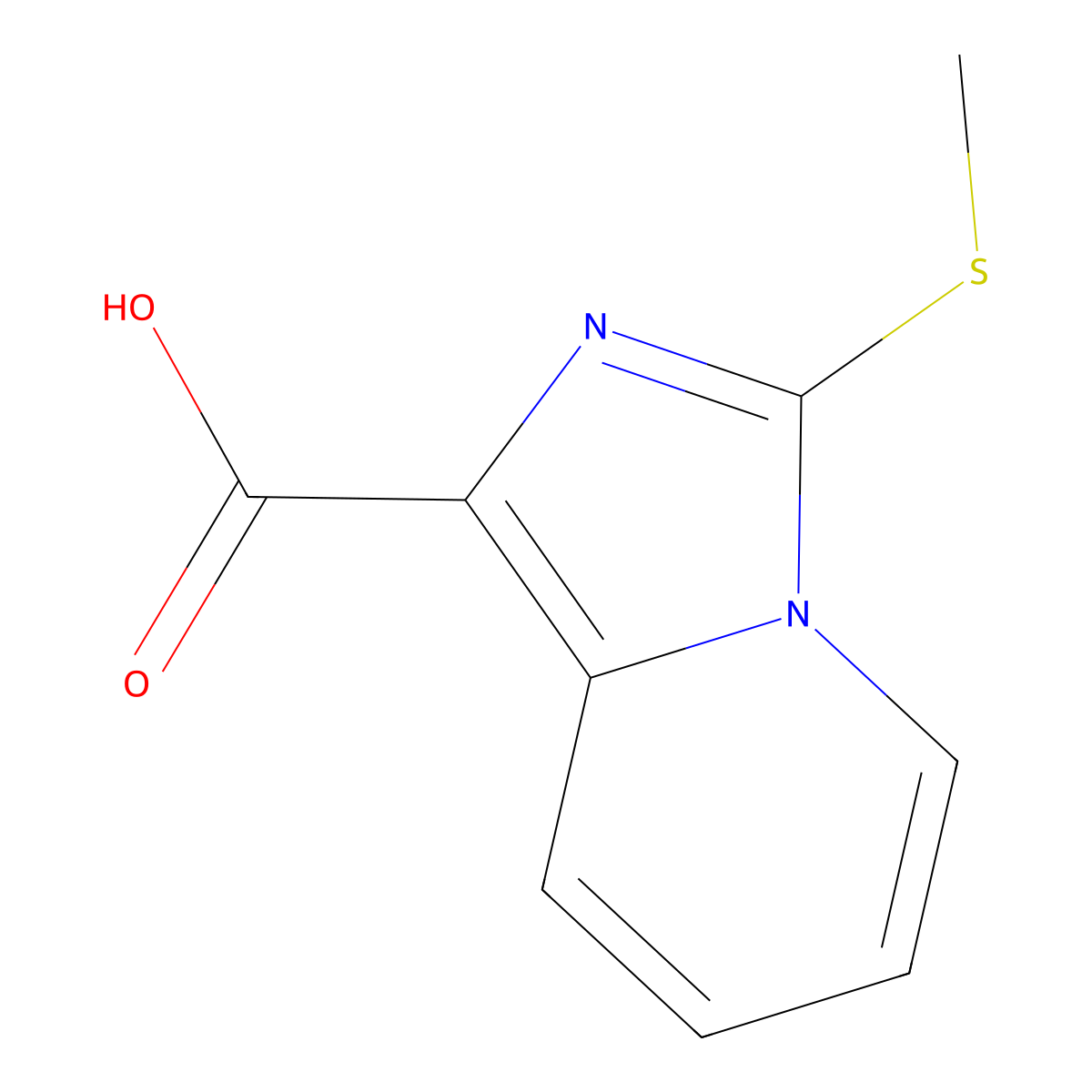 3-(Methylsulfanyl)imidazo(1,5-a)pyridine-1-carboxylic acid molecular structure, CAS 76259-06-8