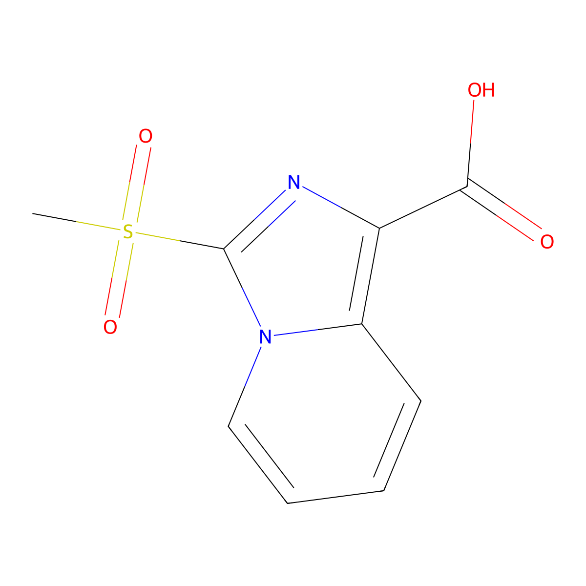 3-Methanesulfonylimidazo[1,5-a]pyridine-1-carboxylic acid molecular structure, CAS 76259-07-9