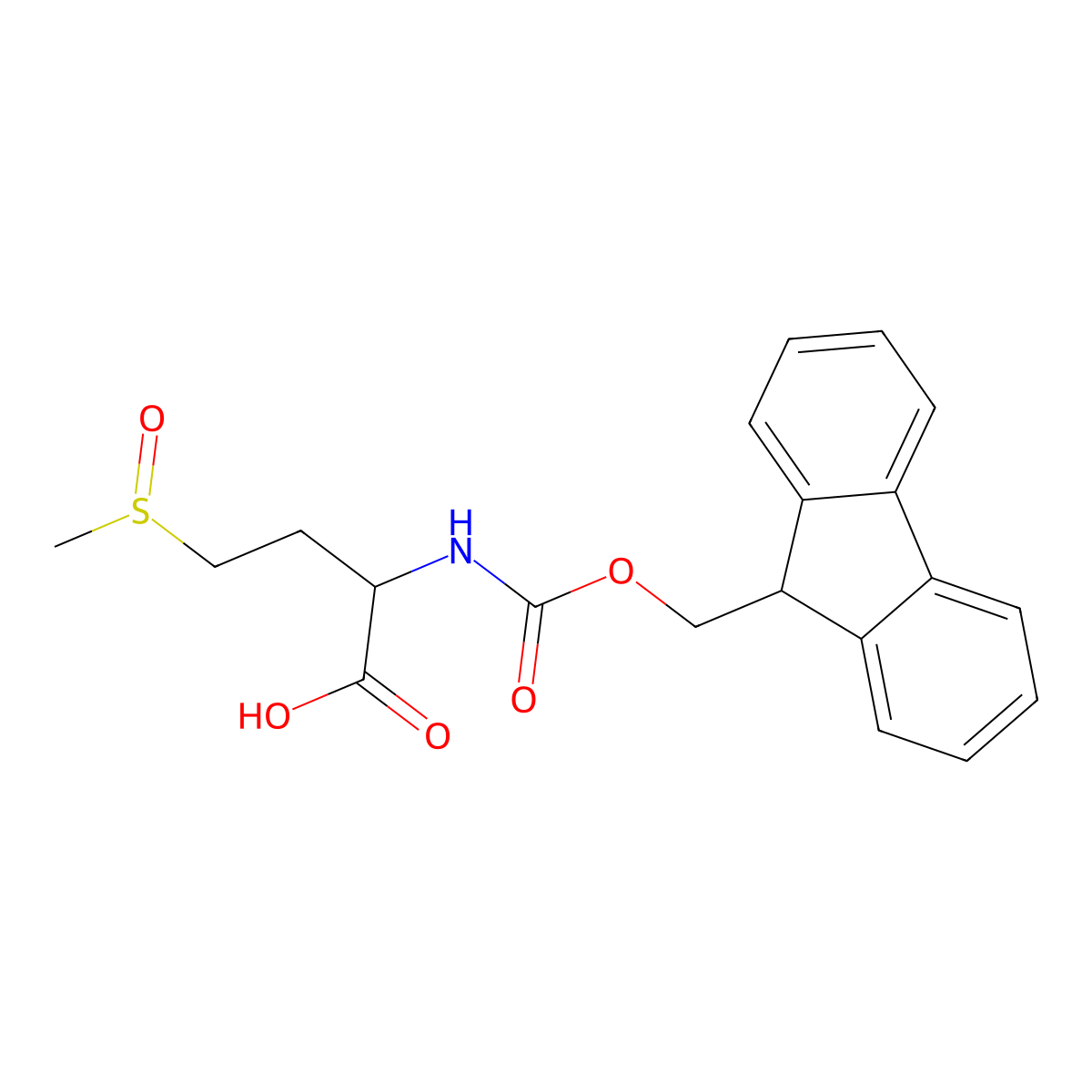 (2S)-2-((((9H-fluoren-9-yl)methoxy)carbonyl)amino)-4-(methylsulfinyl)butanoic acid molecular structure, CAS 76265-70-8