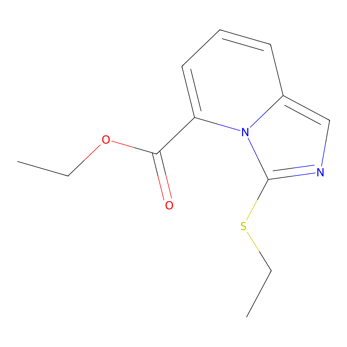 Ethyl 3-(ethylthio)imidazo[1,5-a]pyridine-5-carboxylate molecular structure, CAS 76266-08-5
