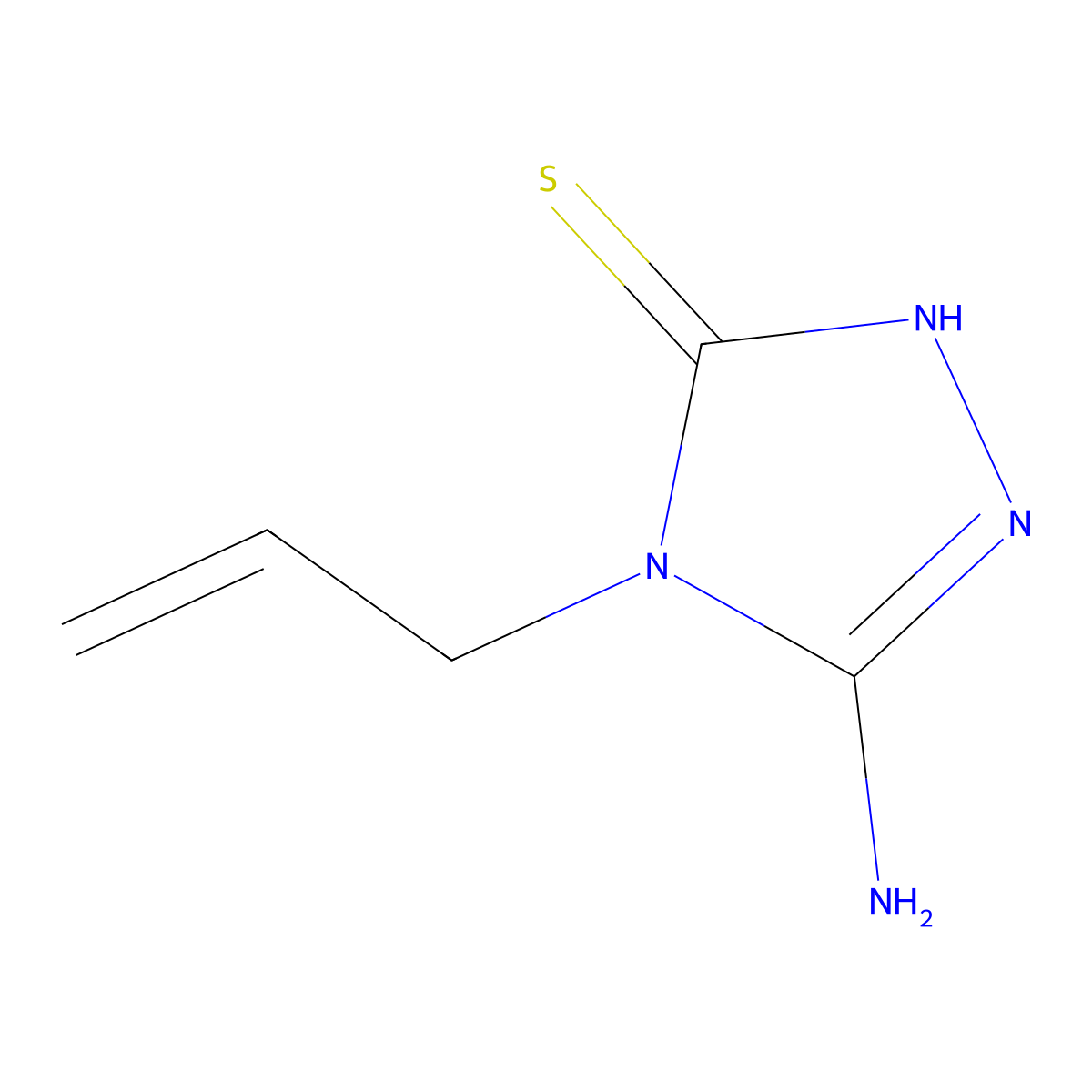5-amino-4-(prop-2-en-1-yl)-4H-1,2,4-triazole-3-thiol molecular structure, CAS 76267-74-8