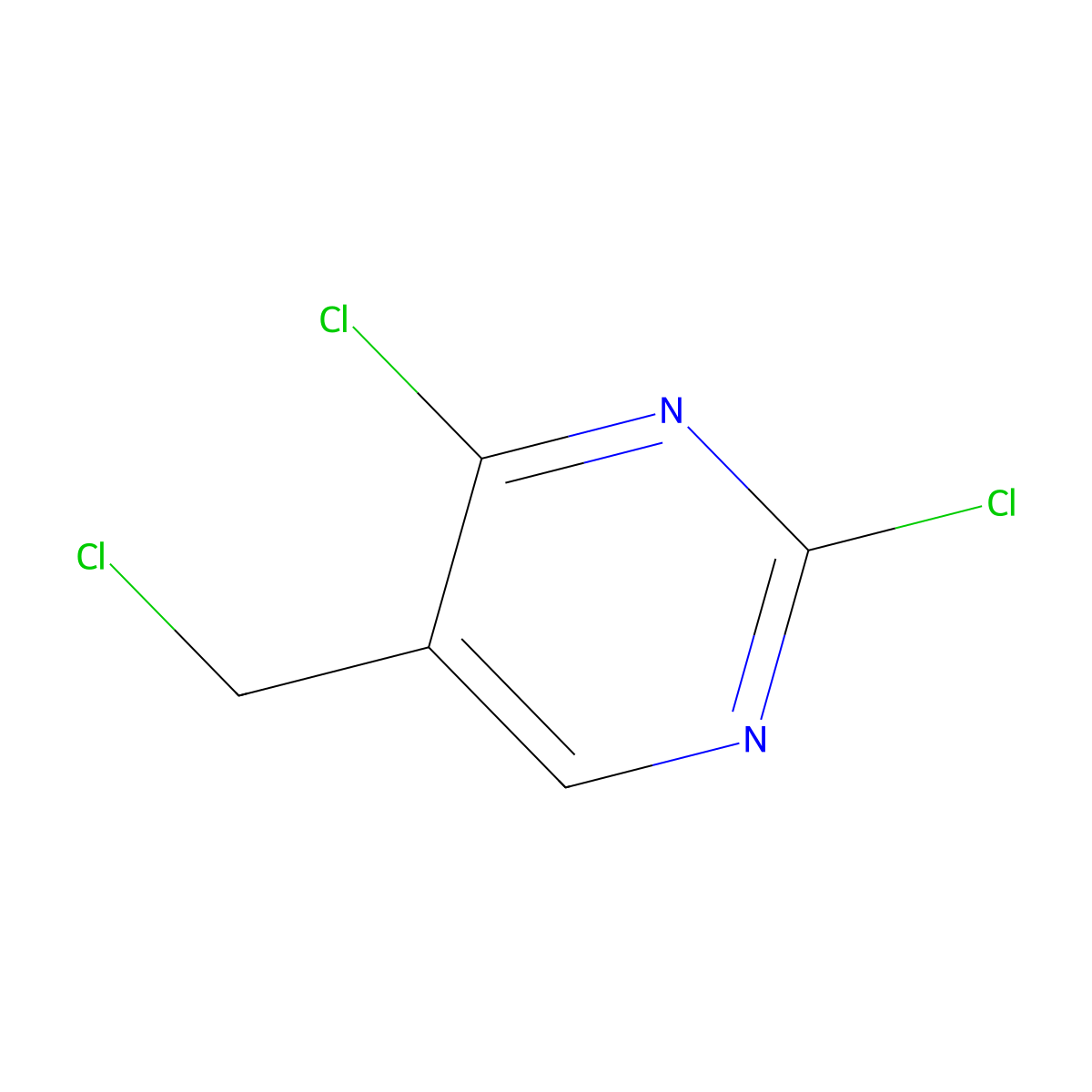 2,4-Dichloro-5-(chloromethyl)pyrimidine molecular structure, CAS 7627-38-5