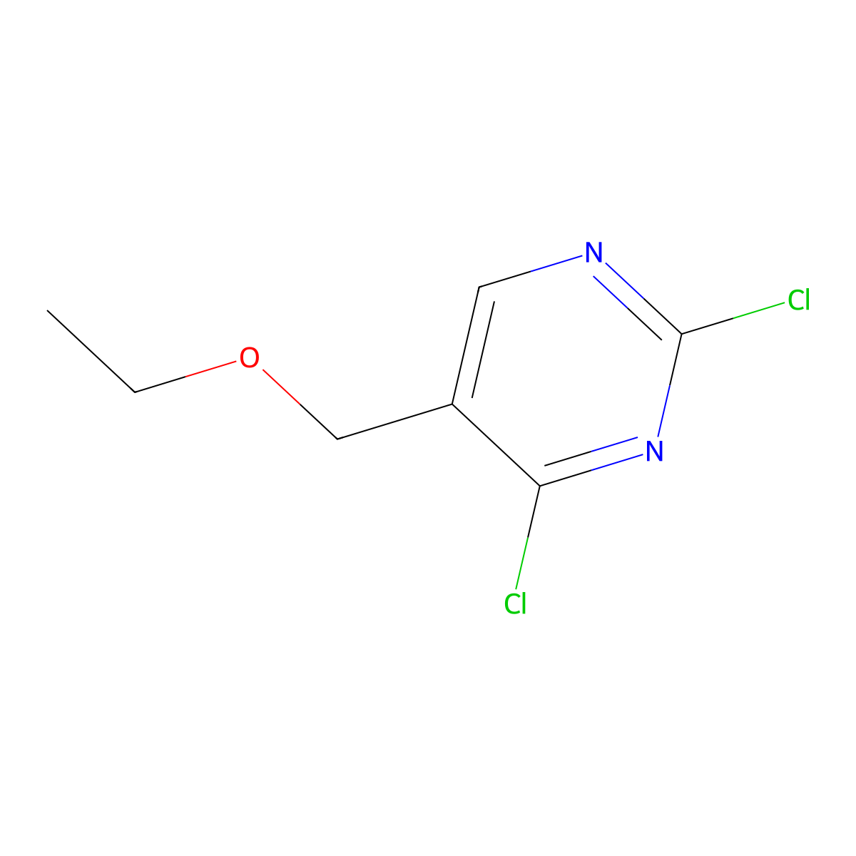 2,4-Dichloro-5-(ethoxymethyl)pyrimidine molecular structure, CAS 7627-39-6
