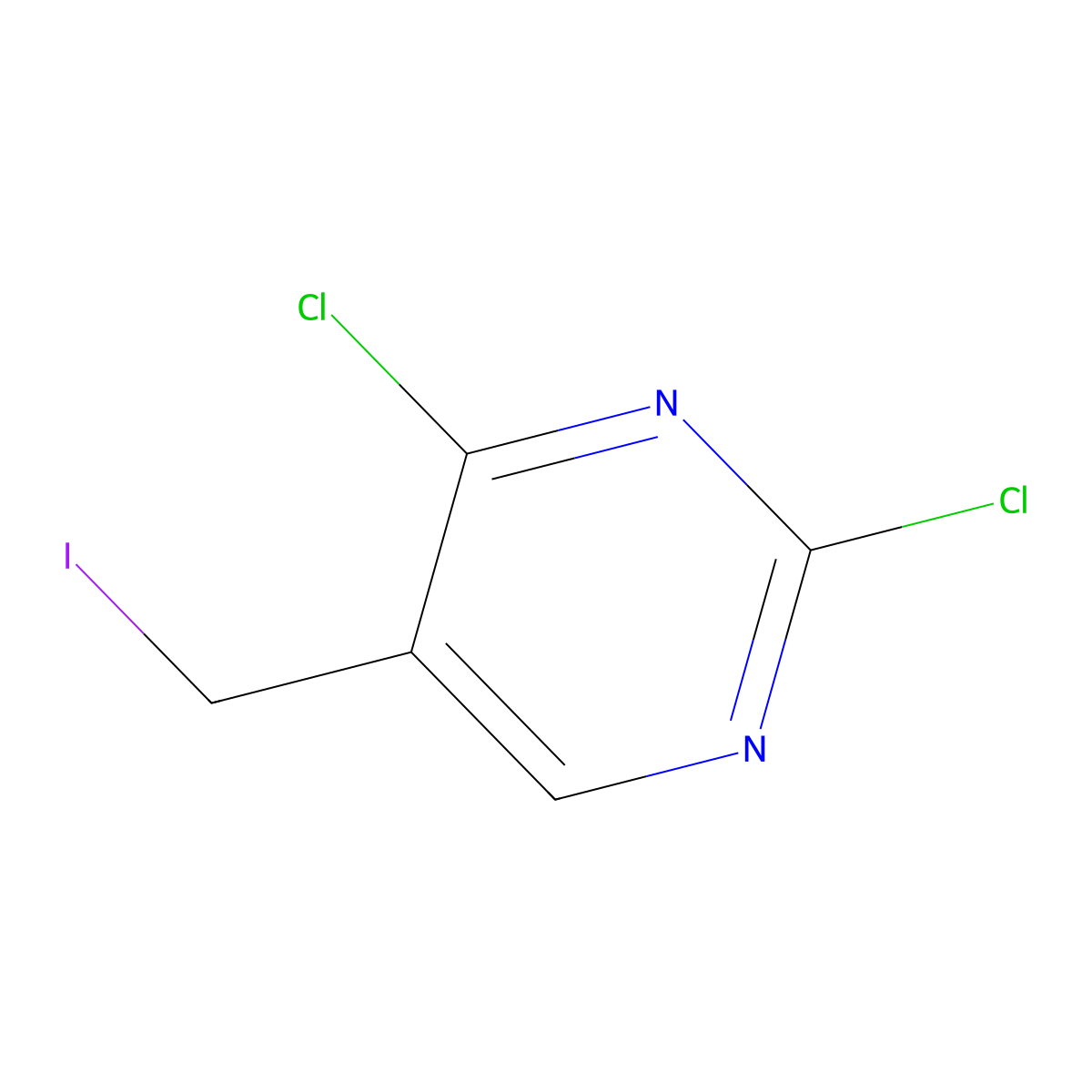 2,4-Dichloro-5-(iodomethyl)pyrimidine molecular structure, CAS 7627-44-3