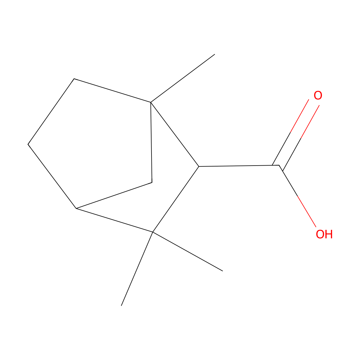1,3,3-Trimethylbicyclo[2.2.1]heptane-2-carboxylic acid molecular structure, CAS 76275-38-2