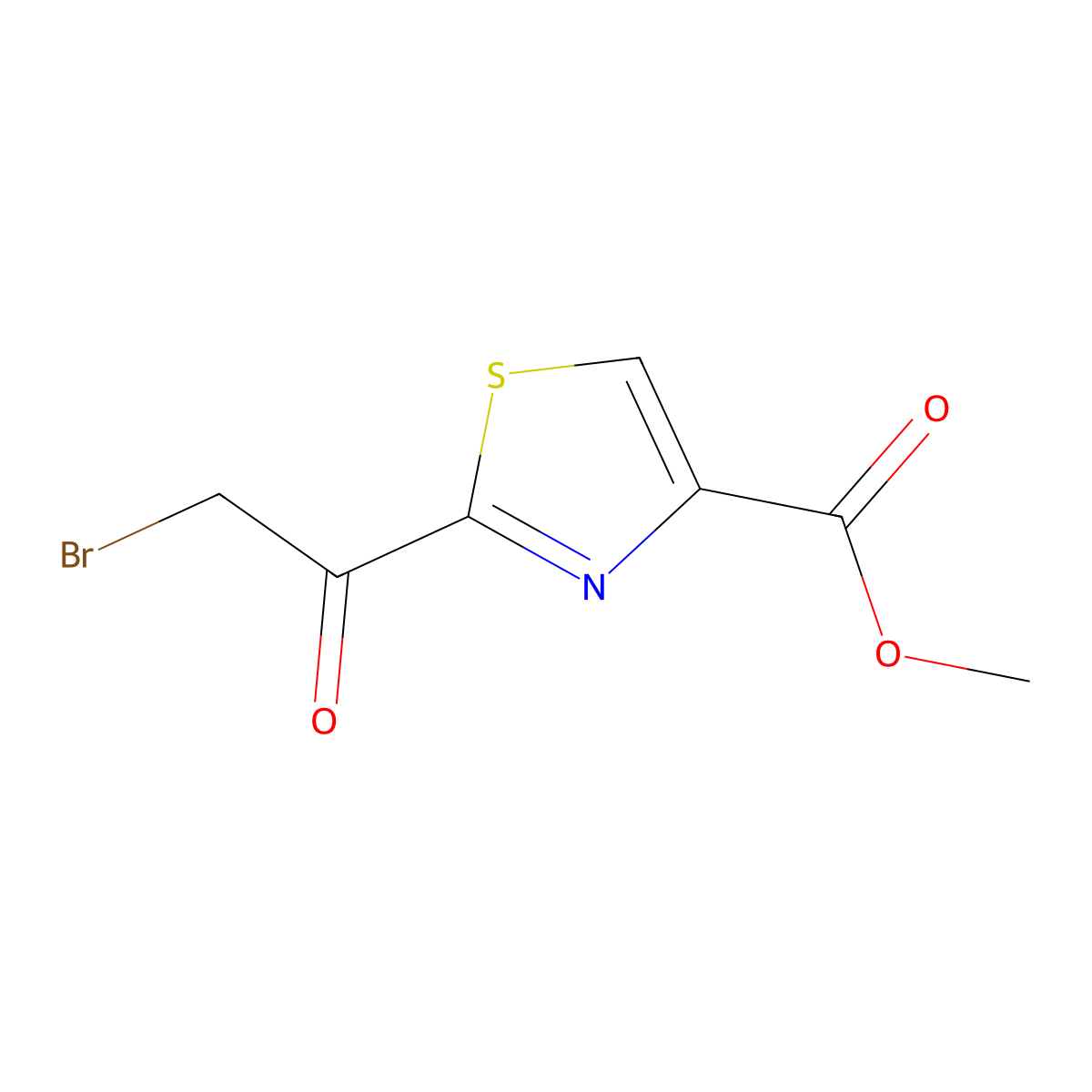 Methyl 2-(2-bromoacetyl)-1,3-thiazole-4-carboxylate molecular structure, CAS 76275-88-2