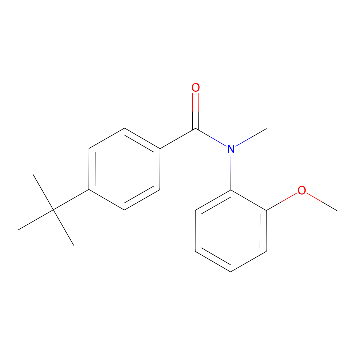 Benzamide, 4-(1,1-dimethylethyl)-N-(2-methoxyphenyl)-N-methyl- molecular structure, CAS 76277-12-8