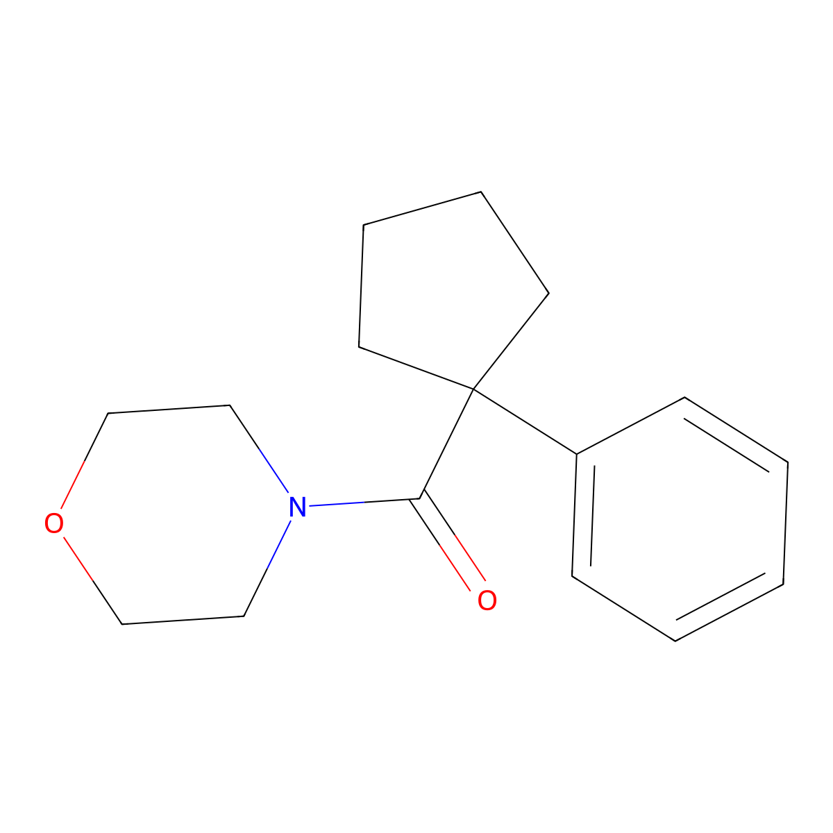 (Morpholin-4-yl)(1-phenylcyclopentyl)methanone molecular structure, CAS 76277-98-0