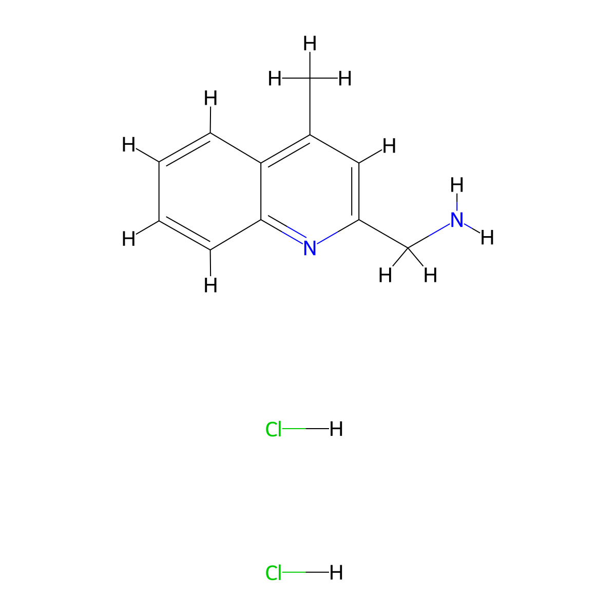 (4-Methylquinolin-2-yl)methanamine dihydrochloride molecular structure, CAS 76278-31-4