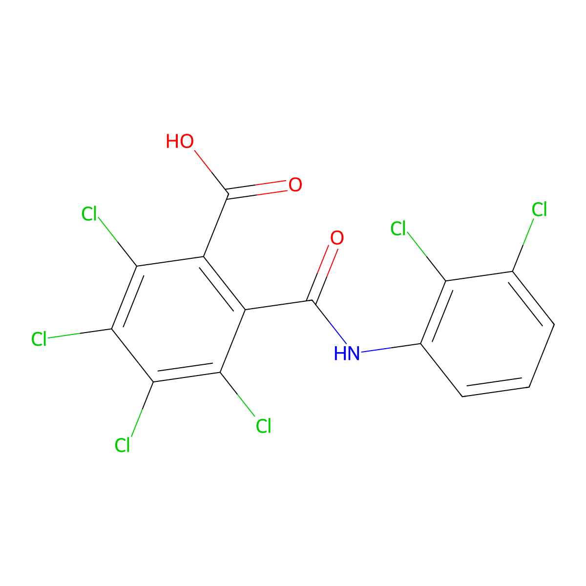Tecloftalam molecular structure, CAS 76280-91-6