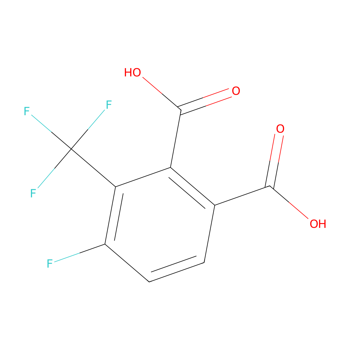 4-fluoro-3-(trifluoromethyl)phthalic Acid molecular structure, CAS 76284-57-6