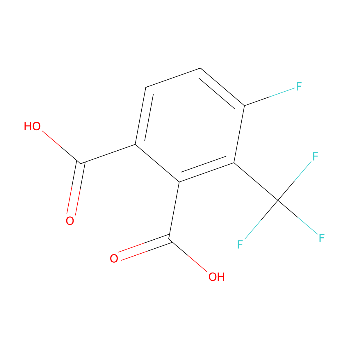 4-fluoro-3-(trifluoromethyl)phthalic Acid molecular structure, CAS 76284-57-6