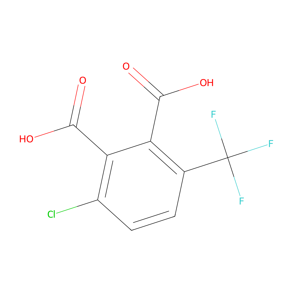 3-chloro-6-(trifluoromethyl)phthalic Acid molecular structure, CAS 76284-58-7