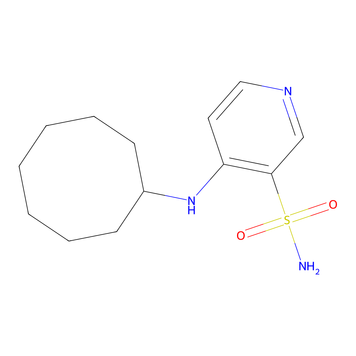 4-(Cyclooctylamino)pyridine-3-sulfonamide molecular structure, CAS 76287-10-0
