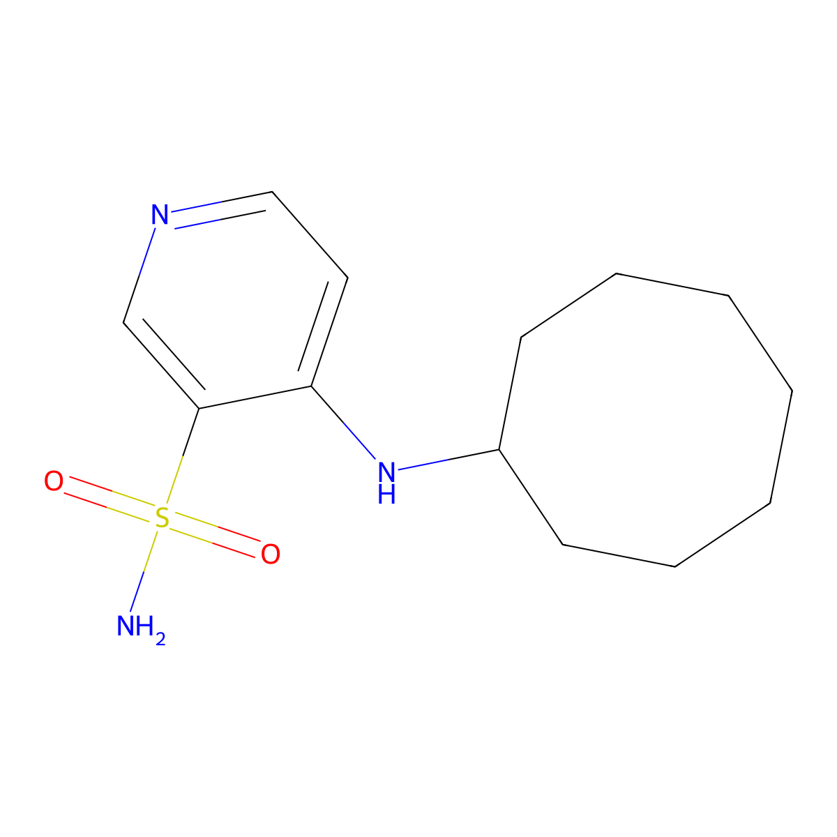 4-(Cyclooctylamino)pyridine-3-sulfonamide molecular structure, CAS 76287-10-0