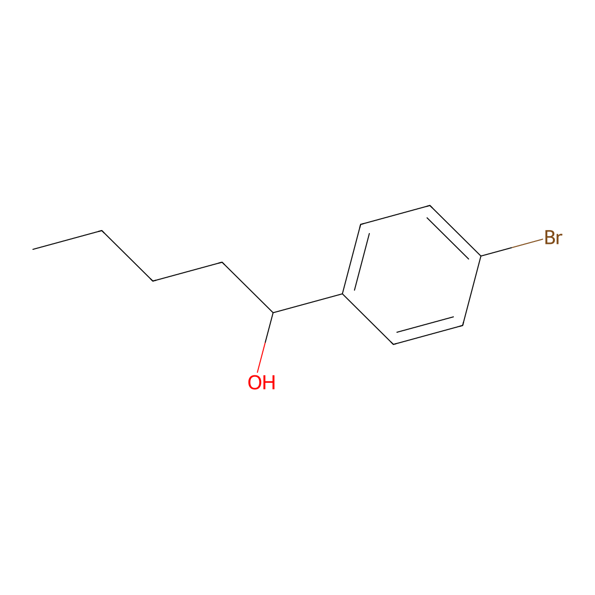 1-(4-Bromophenyl)pentan-1-ol molecular structure, CAS 76287-54-2