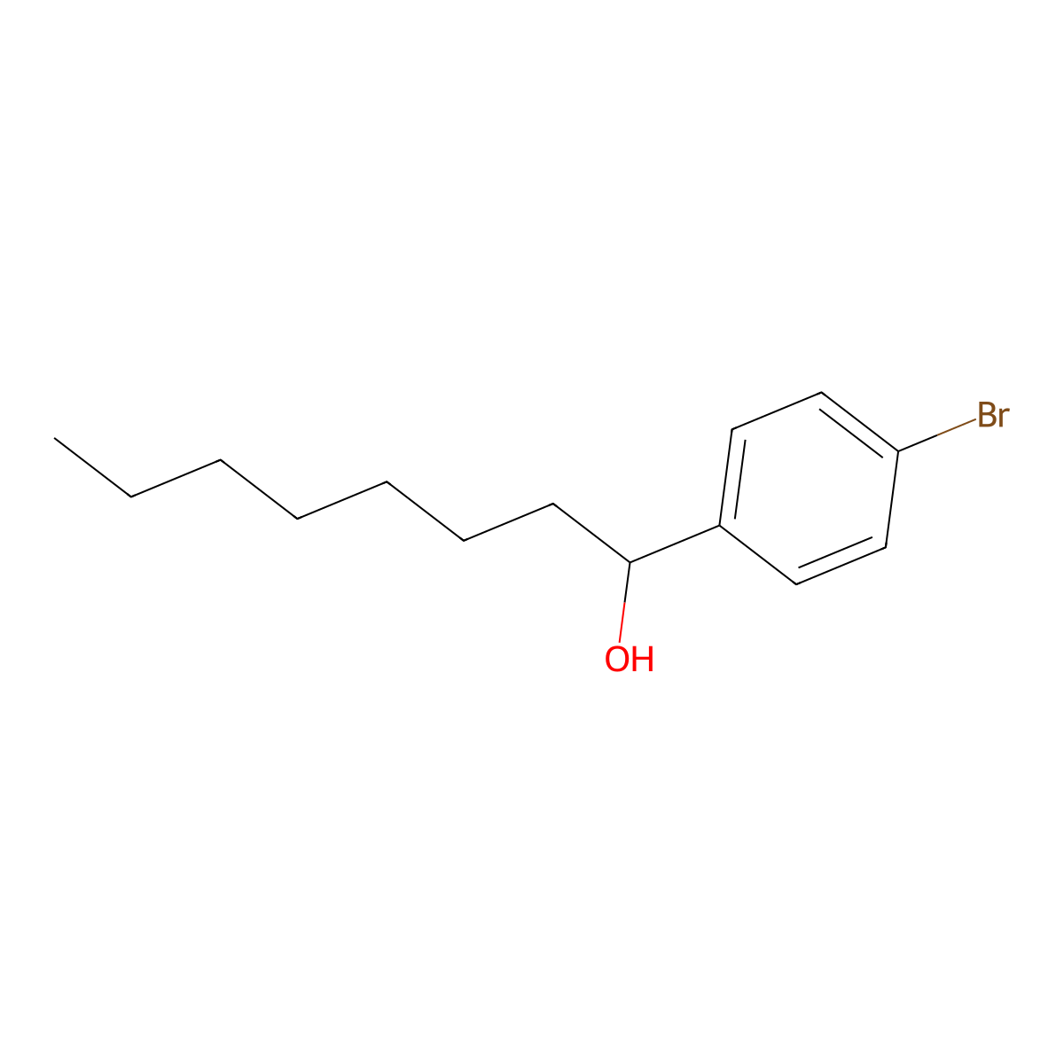 4-Bromo-alpha-heptylbenZenemethanol molecular structure, CAS 76287-55-3