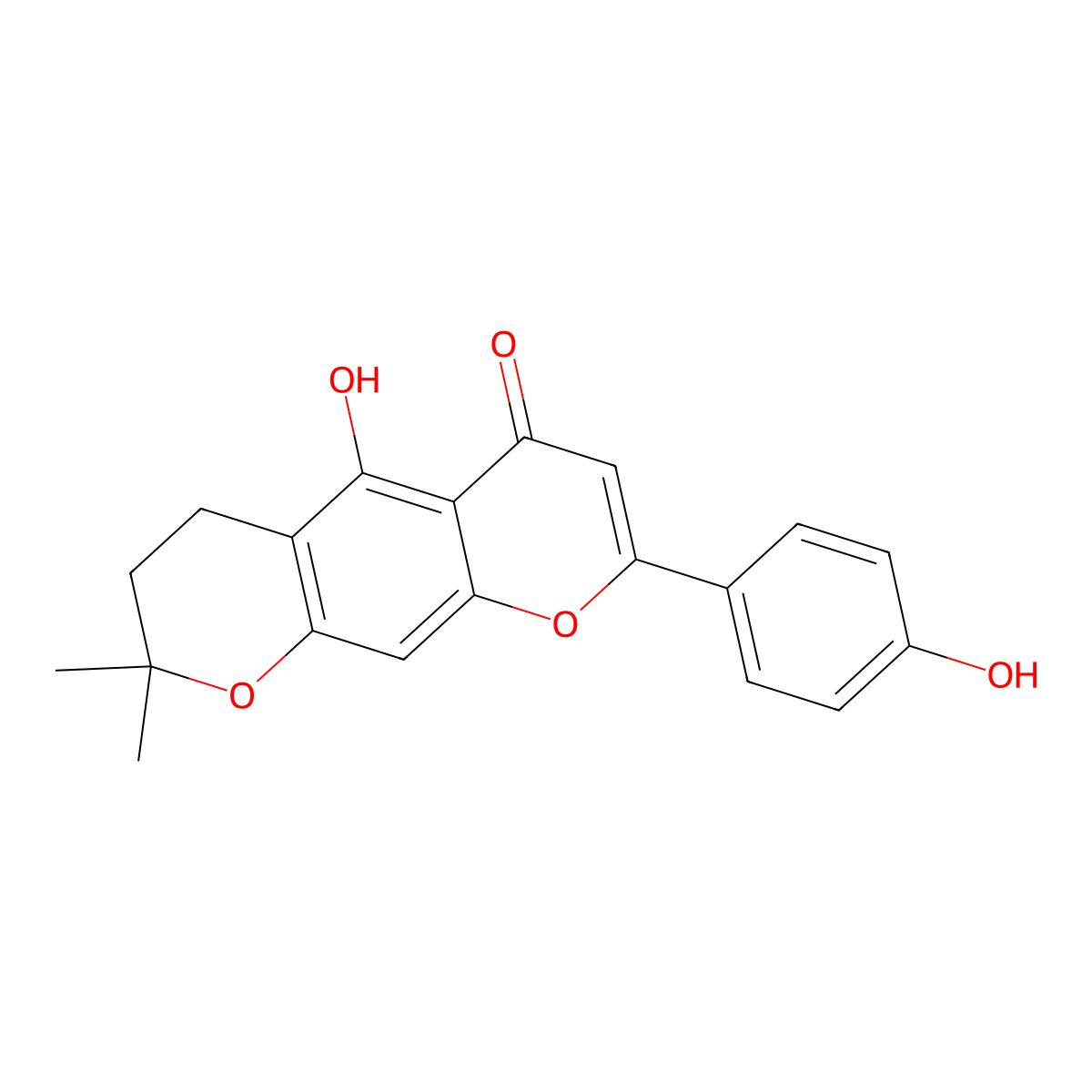 5-Hydroxy-8-(4-hydroxyphenyl)-2,2-dimethyl-3,4-dihydro-2H,6H-pyrano[3,2-g]chromen-6-one molecular structure, CAS 76288-44-3