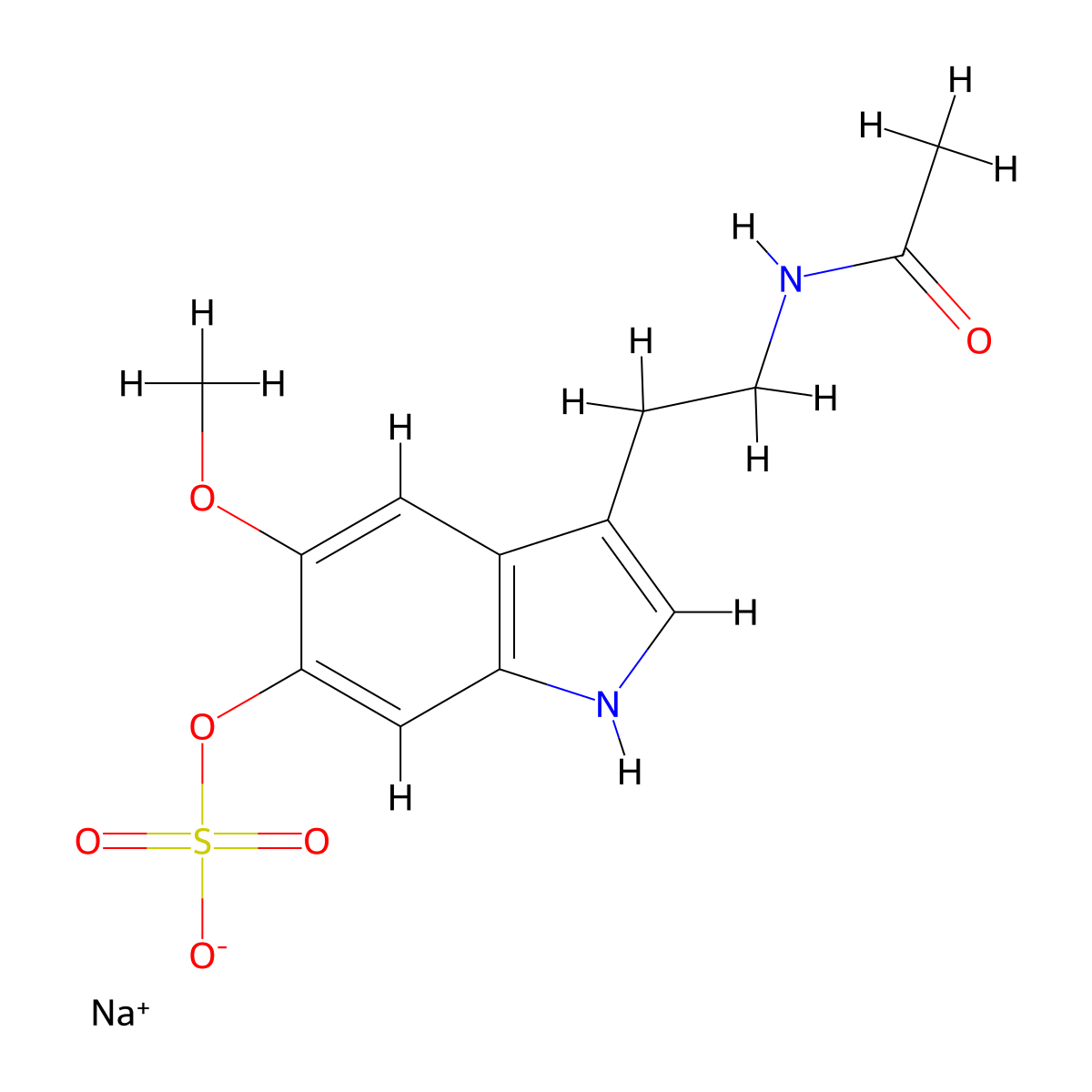 6-Sulfatoxy Melatonin Sodium Salt molecular structure, CAS 76290-78-3