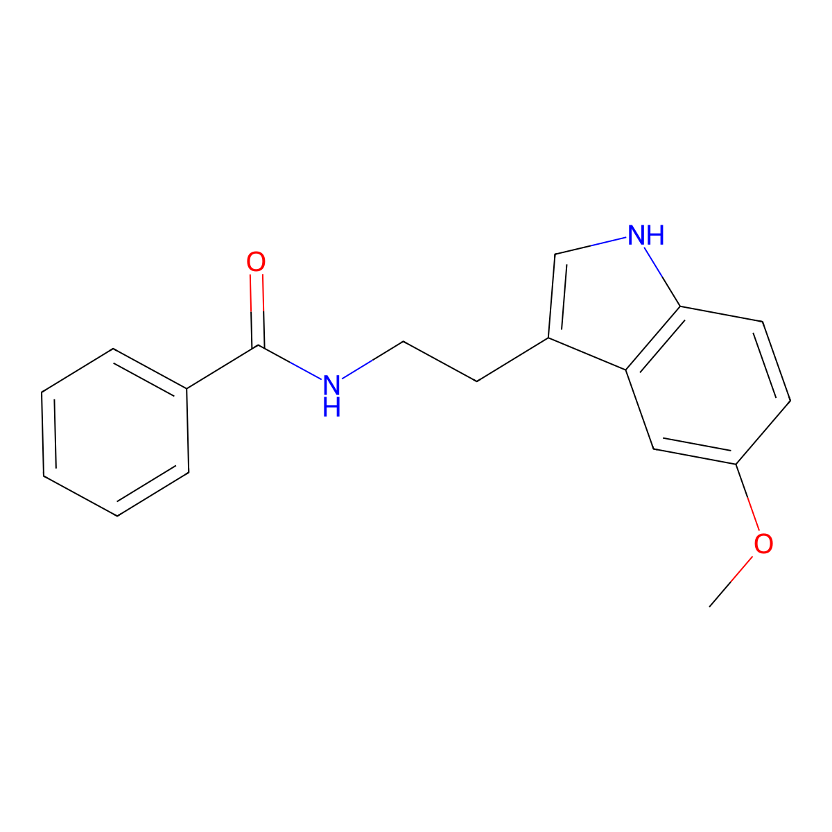 N-(2-(5-methoxy-1H-indol-3-yl)ethyl)benzamide molecular structure, CAS 76290-79-4
