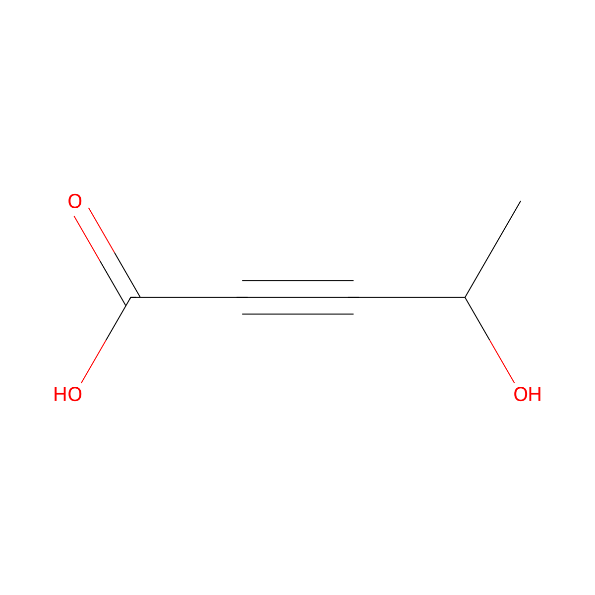 (4R)-4-Hydroxy-2-pentynoic acid molecular structure, CAS 76293-75-9